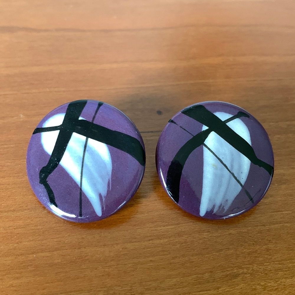 Vintage Earrings - Purple Earrings